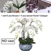 Ghirlande di fiori decorativi Grandi orchidee artificiali PU Real Touch Set di mani in vetro Disposizione di fiori grandi Senza vaso Decorazione domesticaDecorativa