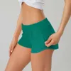 Lu-248 verão yoga ty shorts respirável secagem rápida roupa interior esportiva bolso feminino correndo calças de fitness princesa sp228k