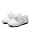 Chaussures de mariage enfants bébé filles petites filles chaussures en cuir fleur princesse pour la danse rouge blanc noir