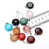 Natursten Chakra Reiki Healing Quartz Crystal Circle Pendant Halsband för kvinnor Smycken