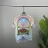 Camisetas masculinas gola redonda bordada e estampada estilo polar roupa de verão com street pure cotton wwf