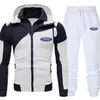 2021 nouvelle marque FORD voiture hommes vêtements de sport ensembles Jogging survêtement 2 pièces ensembles sweats à capuche + pantalon hommes ensemble costume pull G1217