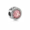 925 Sterling Silver Beads Love Serce Kolor Opal Seria Charm Fit Pandora Bransoletka lub Naszyjnik Wisiorki Lady Prezent