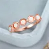 Bröllopsringar vit eld opal tunn ring geometri korsvåg liten sten vintage rosguld silver färg engagemang för womenwedding6887683