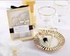 Gouden wijnopener stop kapper liefde set geschenkdoos elegante hartvormige fles openers kurkentrekker champagne valentines bruiloft souvenir geschenken partij gunst pro232