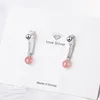 Stud Trendy 925 Silverörhängen för kvinnor Holiday Party Jewelry Exquisite Wine Red Crystal Ball Earring Girl Birthday PresentStud Dale22 Farl22