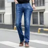 120cm alongamento jeans mens verão fino elástico apenas para altura de 190cm-200cm, 180cm-210cm homens em linha reta longa calças de denim 220328