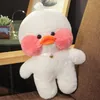Kawaii karikatür lalafanfan 30cm kafe ördek peluş oyuncak doldurulmuş yumuşak bebek yastık doğum günü hediyesi çocuklar için çocuklar için