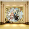papel دي parede مخصص خلفيات 3d صور الجداريات الملكي الكلاسيكية المحكمة الأوروبية النفط اللوحة 3d التلفزيون خلفية ورق الحائط