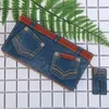 Brieftaschen Frauen Jeans Stil Zip Wallet Designer Marke Geldbeutel Lady Party Frauenkartenhalter gro￟er Kapazit￤t Kupplung Bagwallets