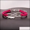 Bedelarmbanden sieraden cheer leider hoorn wens infinity love veet touw wrap arm voor vrouwen mannen luxe sport cadeau drop levering