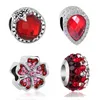 925 Argento Fit Pandora Charm 925 Bracciale rossetto rosso fai da te perline fit Pandora Charms Bracciali Gioielli fai da te Set di ciondoli per donna Ciondolo Gioielli perline fini fai da te