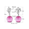 Stud Charm 925 Sterling Silve Küpe Kadınlar İçin Düğün Partisi Moda Beyaz Pembe İnci Çiçek Kristal Takı Küpe Farl22