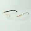 Buffs glasögonbågar 3524012 med naturliga hybrid buffelhornspinnar och 56 mm linser