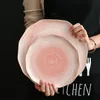 Dinnerware Sets Ceramic Bandhnu Flat Plate Gradual Change Dinner Dishes Creative Breakfast Tray Fruit Round Home Decoration 1pcDinnerware Di