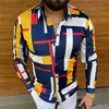 Большие размеры 3XL Мужские повседневные винтажные рубашки Chemise Masculina с длинным рукавом Летняя гавайская рубашка Skinny Fit Различные узоры Мужская одежда Camisa Кардиган Блузка