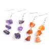 Irregular Natural Crystal Stone Long Dangle Silver Plated Handmade Earrings For Women Girl Party Club Fashion Jewelry