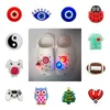 Moq 10pcs Bad Bunny Evil Eyes Glow Led Led Lighting Croc Jibz Flashing Shoe Charms Charms Backles DecorationSparkle Cool Shoe Accessories Fit women men Sandalsリストバンド