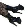 Stivali da donna olografica nera di Sorbern per ballerina di palo 20 cm Extreme High Drag Queen Scarpe