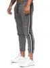 Men's Pants Stripe Casual Loose Pencil Slim Fit Plaid Side Skinny Jogger High Quality 220827