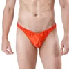 Sous-vêtements pour hommes slips taille basse couleur unie string Sexy sous-vêtement en soie respirant T dos tongs ouvert Gay Sissy LingerieSous-vêtement