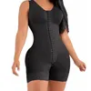 Fajas Colombianas Full Body Shaper Högkompression Shapewear gördel Med Broscher Byst För Postpartum Bantning Slida Mage 220512