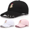 Korean Style Lady's Baseball Caps Spring Summer Fingers Love Silvery Rings Decoration Sun Protection Hat Outdoor Sports Ball Cap For Men And Women