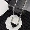 Driehoek badge ketting eenvoudige sterling zilveren hanger designer letter ketting dikke ketting hiphop kettingen