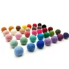 30mm Woolen Felt Balls Ornaments Hand-Felted Pom Poms Needle Wool Beads for Christmas Home Decoration DIY Garland Crafts Project, 298H