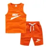 Summer sport sets Brand letter Print Children's T-Shirt Suit Short Sleeve Shorts 2 Piece Kids Sportswear Boys Girls Cotton Casual