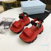 2022-Fashion Sponge Platform Women Open-toe Sandals Designer Sneaker Style Loafers Top Quality Leather Buckle Daddy Shoes Outdoor Casual