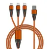 3 I 1 USB Type C mobiltelefonkablar 66W supersnabb laddning för Android Type-C Huawei Xiaomi Micro One Dra tre datalinjer