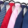 Bow Ties Men Zipper Tie Lazy Fashion 8cm Business Nectie dla mężczyzny chuda szczupła wąska wąska ubiórka oblubieńca