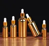 10-100 ml Guld Swell Glass Aromatherapy Liquid Essential Massage Oil Pipette Återfyllningsbara flaskor Tom sprayflaskor Flaskor