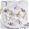 Pendentif Colliers Pendentifs Bijoux Xingyu Cristal Naturel Arc-En-Fluorite Petit Ange Chat Griffe Ours Petit Slip Bricolage Accessoires Drop Deli