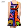 Geometric Art Pattern Ladies Fashion Trend Party Girls 3D Print Sleeveless Sexy Dress Summer 220617