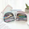 Fashion Pencil Bags Student Stationery Box Large Capacity Pen Case Simple Canvas Stationeries Bags Makeup Cosmetic Bag Coin Purse Digital Storage-Bag 1063