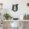 Black Collie Silhouette Metal Wall Art - The for Dog Lovers, Border Collie Black Metal Home Wall Decor