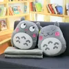 Totoro Plush подушка многофункциональная машина 3 в 1 подушка подушки Totoro рука теплые подушки подушки детские дети одеяло фаршированные аниме фигура игрушка 220329