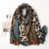 Leopard Print Women Fashion Mashing Lady Wrap Pashmina Stole Bufandas Asslim Hijab insnic Cashew Floral Tassel Viscose Shawl