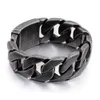 20 mm 25 mm punk vintage ciężka moda Mężczyźni Curb Cuban Bracelets Branse Black Stali Fail Stal Rower Biker Bracelets Boletka Biezdrocka dla chłopca