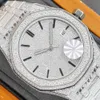 Ręcznie robione pełne diamentowe męskie zegarek automatyczne zegarki mechaniczne Sapphire ze stalą stalową w stylu diamentów 40 mm Montre de Luxe Business WRI233N