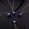 Naszyjniki wisiorek wisiorki biżuteria Zły łańcuch wzrokowy Naszyjnik Niebieskie oczy Amet Ojo Turco Kabh Ochrona DHS97