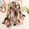 180 90cm Classic Summer Beach Prints Silk Scarves Female Shawl Women Foulard Cover-ups Wrap Bandanna Muffler Chiffon Hijab Lady