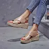 Kama Ayakkabıları Kadınlar Yüksek Topuklu Sandaletler Yaz Ayakkabıları Flip Flop Chaussures Femme Platform Sandalet Plus Boyut 3443 210226