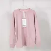 Perfeito oversized feminino casual solto suéter esportes em torno do pescoço manga longa topo correndo fiess ginásio roupas camisa lululemenly