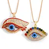 S3087 Modna biżuteria Kolorowa indyka Złe oko Naszyjnik Naszyjka Inkrustowane Diamentowe Rhinestone Blue Eyes Naszyjniki