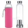 Sport Glass Cup Milk Outdoor Travel Portable Dranken Cups Water Mok met beschermende hoes en zeefstrainer aanpasbaar logo BH6393 TYJ