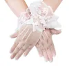 Five Fingers Gloves 1pair Women Full Finger Driving For Wedding Knitted Net Summer Lace Outdoor High Elasticity Short Courtesy Protection