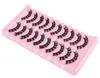 10 Pairs DD Curl False Eyelashes Russian Faux 3D Mink Eyelashes Soft Thick Fluffy Wispy Eye Lashes Extension Make up